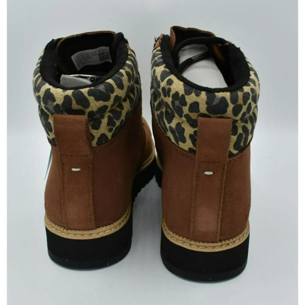 Toms Women Size 7.5 Mojave Waterproof Ember Oiled Nubuck Suede Leopard Mid Boots